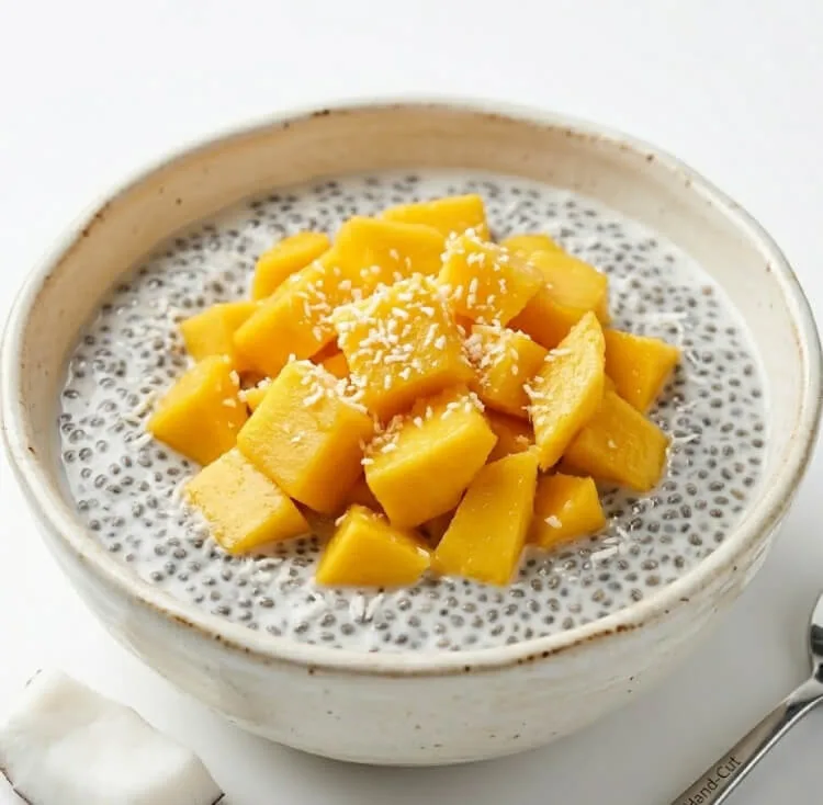 Chiapudding met mango en kokos