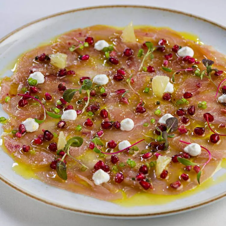 Sea bass ceviche with pink pepper