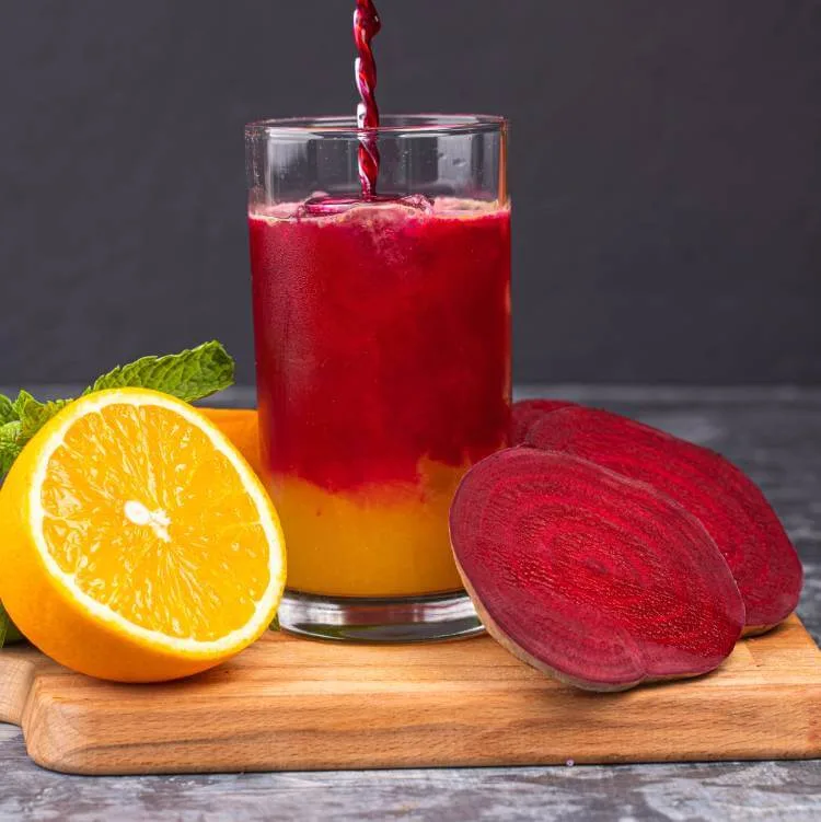 Beetroot smoothie with ginger and orange